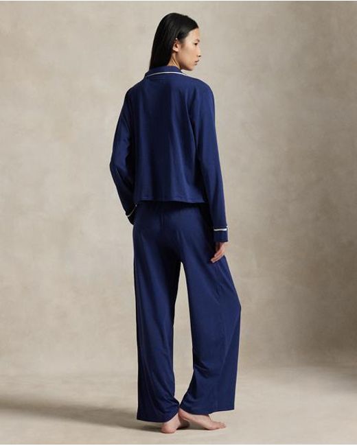 Polo Ralph Lauren Blue Long-sleeve Jersey Pyjama Set