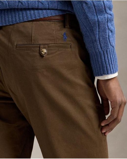 Polo Ralph Lauren Bedford Straight Fit Stretch Chino Broek in het Natural voor heren