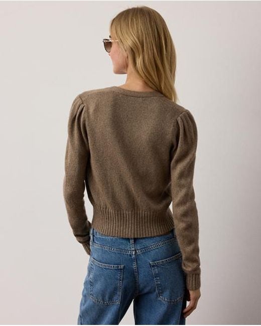 Ralph Lauren Brown Silk-Blend Mouliné Cardigan