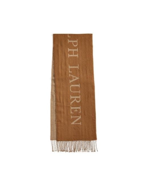 Ralph Lauren Brown Ralph Lauren Reversible Logo Jacquard Scarf