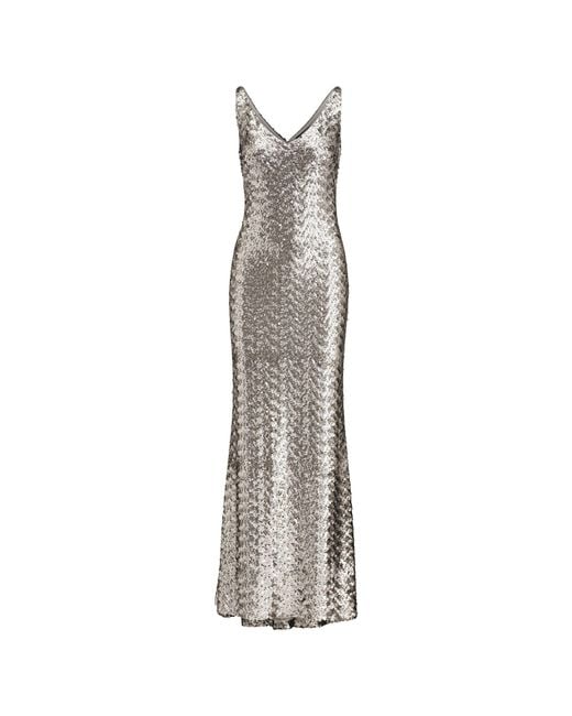 Lauren Ralph Lauren Womens Deannie Asymmetrical Neckline Formal Dress Silver  12 - Walmart.com