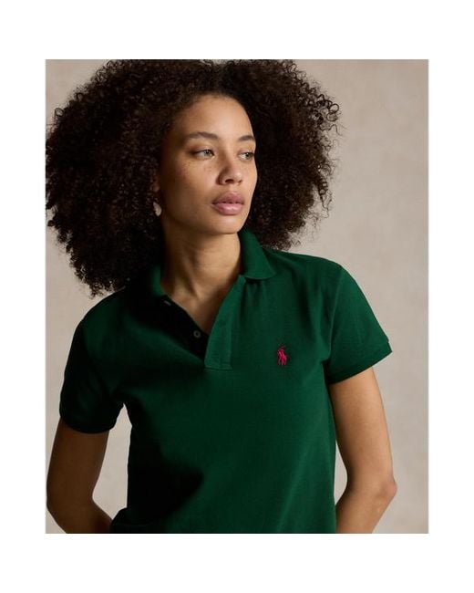 Ralph Lauren Green The Iconic Classic Fit Mesh Polo Shirt
