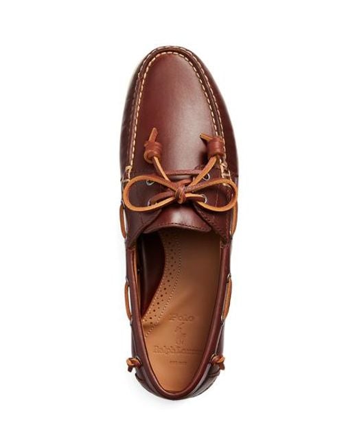 Polo Ralph Lauren Brown Merton Leather Boat Shoe for men