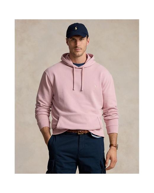 Taglie Plus - Felpa con cappuccio in cotone loopback di Ralph Lauren in Pink da Uomo