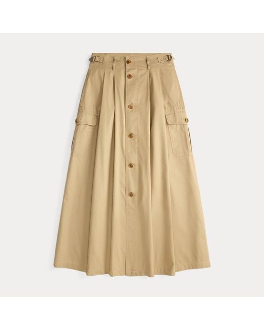 RRL Gray Button-Front Twill Skirt