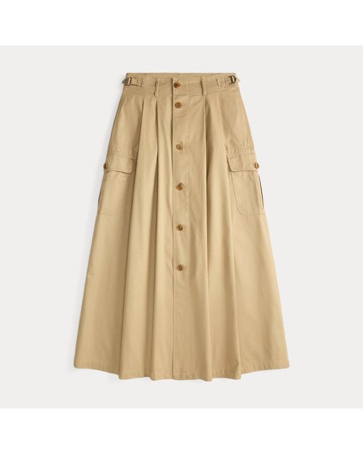 RRL Gray Button-Front Twill Skirt