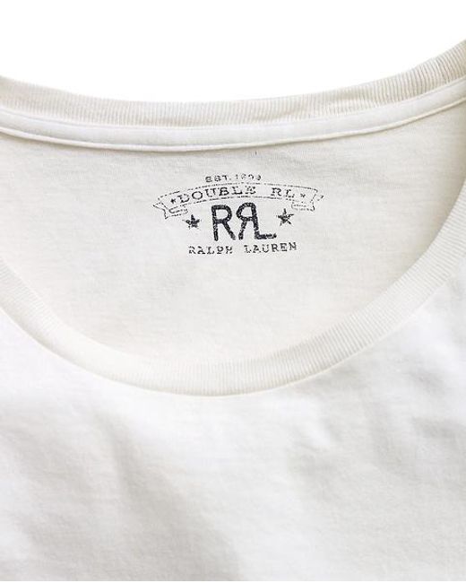 RRL White Jersey Crewneck T-Shirt for men