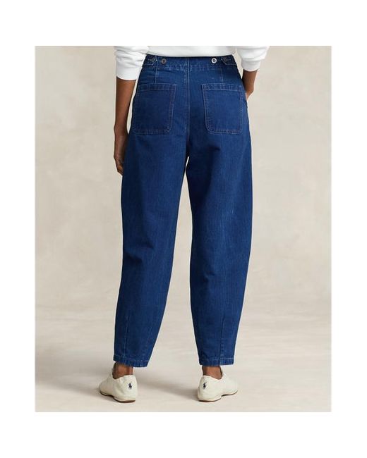 Polo Ralph Lauren Blue Geschwungene, konisch zulaufende Jeans