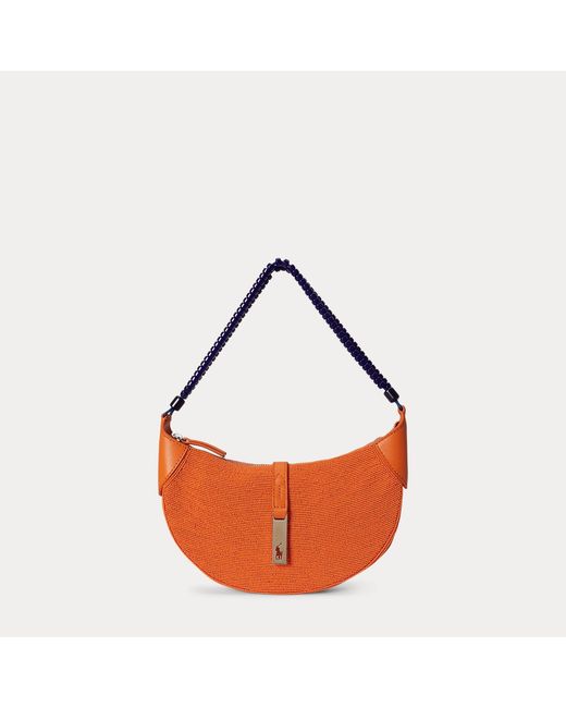 Bolso De Hombro Polo Id Mini Con Cuentas Polo Ralph Lauren de color Orange
