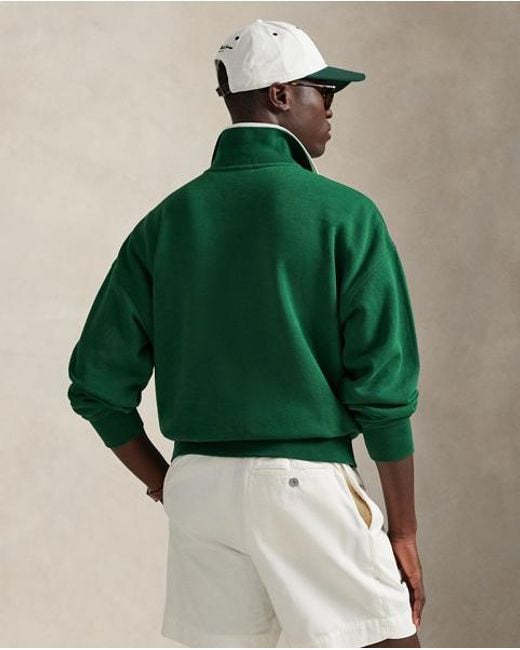 Polo Ralph Lauren Green Relaxed Fit Fleece Graphic Sweatshirt for men