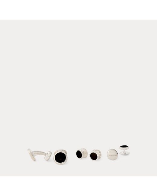 Ralph Lauren Natural Onyx Cuff Link & Stud Set for men