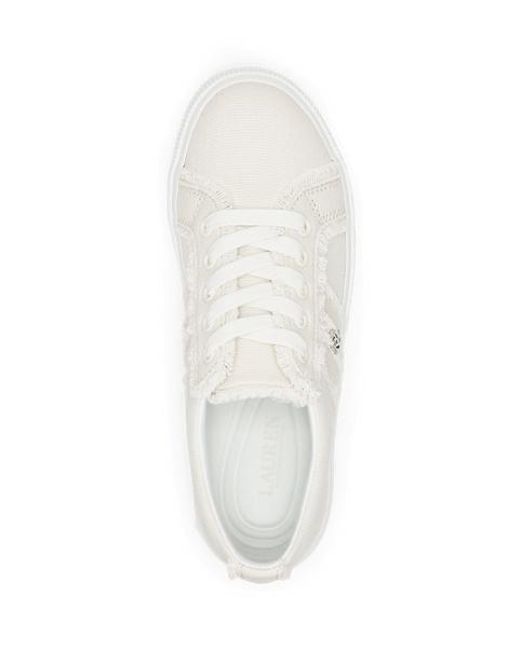 Ralph Lauren White Sneaker Janson Aus Segeltuch Mit Fransen