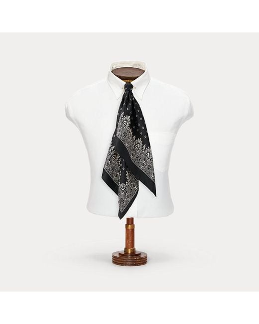 Plastrón Western De Seda Con Bandana RRL de hombre de color White