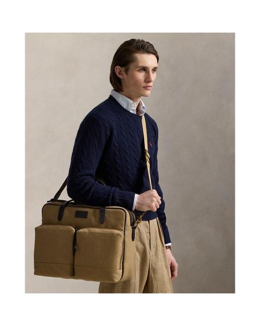 Borsa da lavoro in tela e pelle di Polo Ralph Lauren in Brown da Uomo