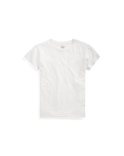 RRL White Cotton Jersey Crewneck T-shirt
