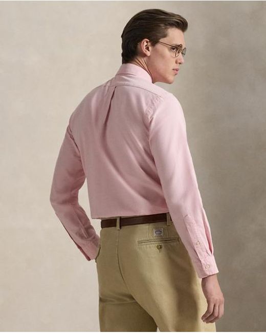 Polo Ralph Lauren Pink Custom Fit Oxford Shirt for men