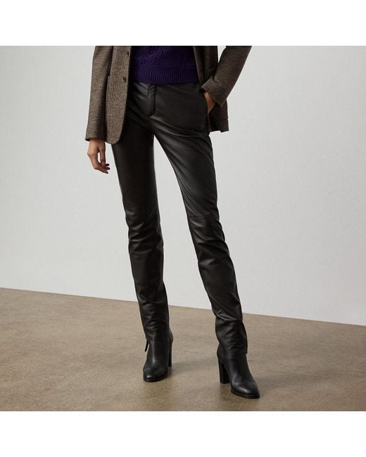Ralph Lauren Black Richie Lambskin Trouser