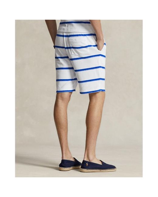Polo Ralph Lauren Gestreifte Terry-Shorts mit Tunnelzug in Blue für Herren