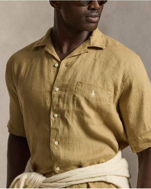 Ralph Lauren Natural Linen Camp Shirt for men