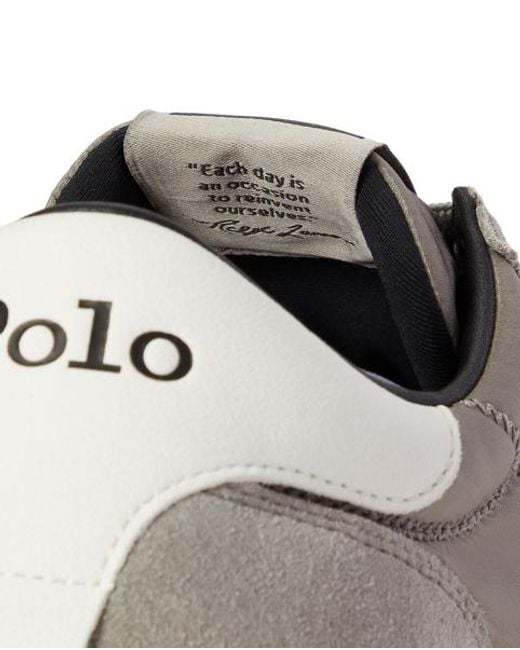 Polo Ralph Lauren Gray Train 89 Suede-Panelled Trainer for men