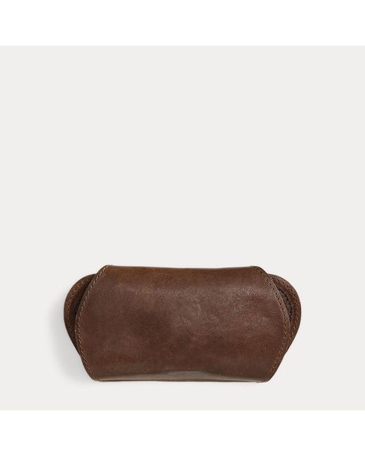 RRL Brown Leather Eyeglass Case for men