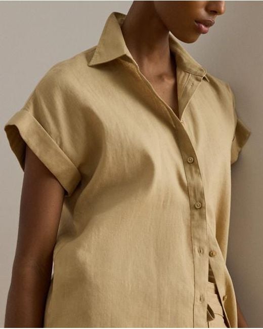 Ralph Lauren Natural Relaxed Fit Linen Short-Sleeved Shirt