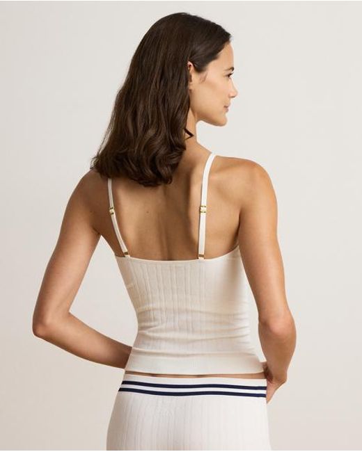 Ralph Lauren White Cricket Cable V-Neck Camisole