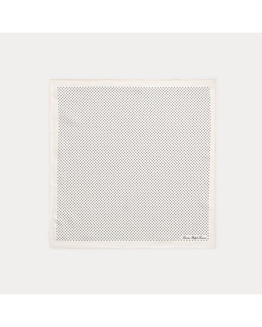 Lauren by Ralph Lauren Vierkante Zijde-keper Sjaal Met Polkadot in het White