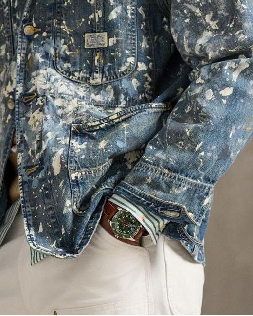 Polo Ralph Lauren Blue Limited-Edition Hand-Painted Jacket for men