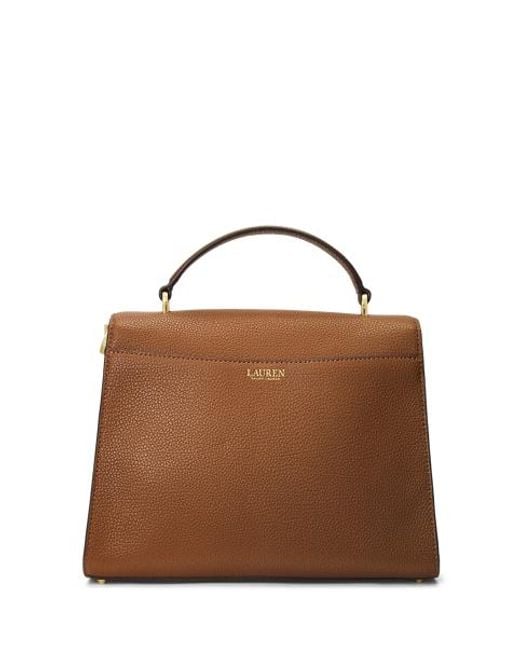 Sacoche Farrah Moyenne En Cuir Chagrin Ralph Lauren en coloris Blue