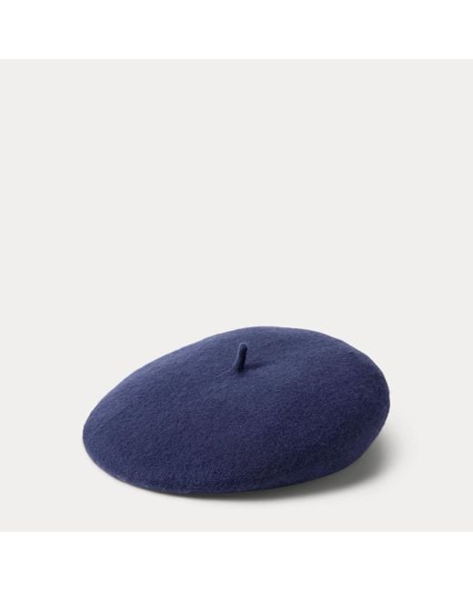 Berretto in feltro di lana con logo di Ralph Lauren in Blue