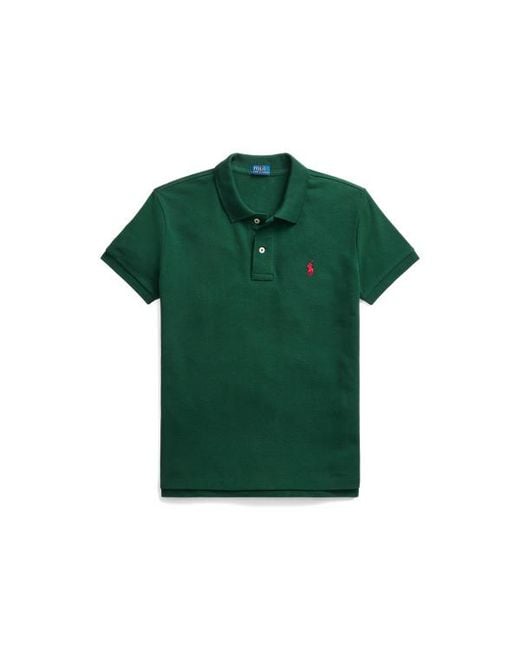 Ralph Lauren Green The Iconic Classic Fit Mesh Polo Shirt