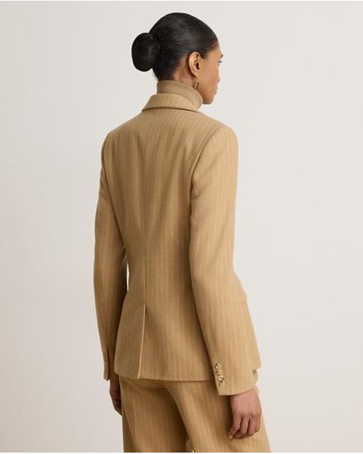 Ralph Lauren Brown Pinstripe Wool-Blend Twill Blazer