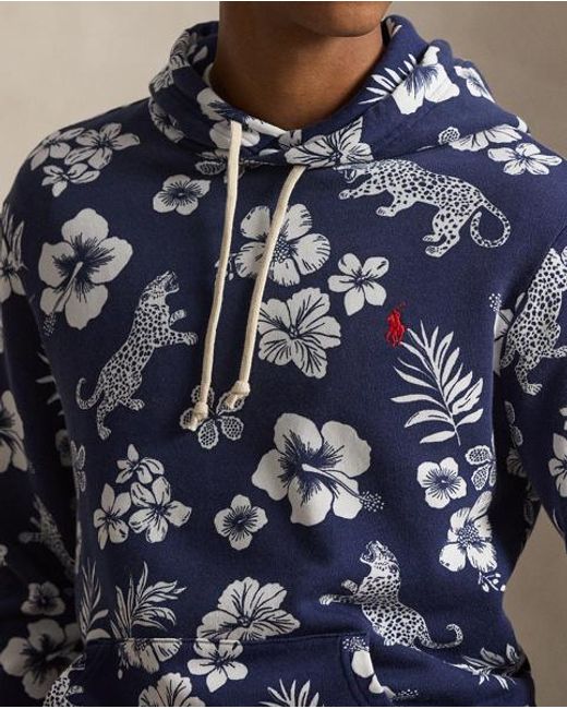 Polo Ralph Lauren Blue Tropical French Terry Hoodie for men