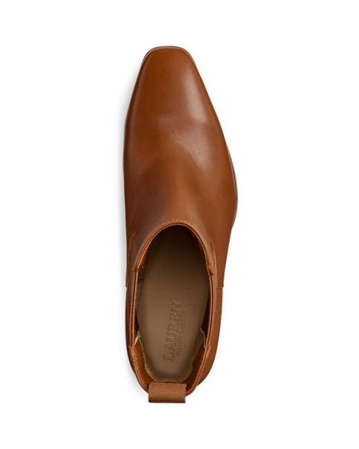 Ralph Lauren Brown Raelynn Calfskin Bootie