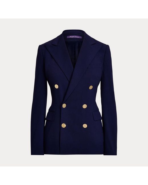 Ralph Lauren Blue Camden Wool Crepe Jacket