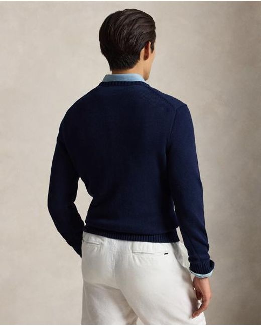 Polo Ralph Lauren Blue Cotton Crewneck Sweater for men