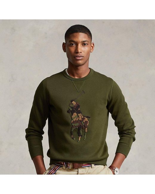 Ralph Lauren Big Pony Double-knit Sweatshirt in Green for Men | Lyst