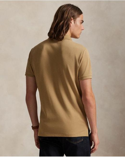 Polo Ralph Lauren Brown Custom Slim Fit Mesh Polo Shirt for men