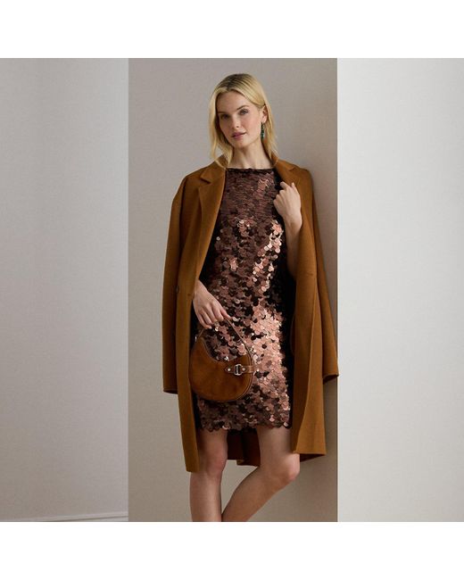 Ralph Lauren Cocktailjurk Met Pailletten in het Brown