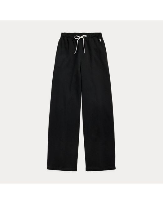 Polo Ralph Lauren Black Drawstring Wide-Leg Tracksuit Bottoms
