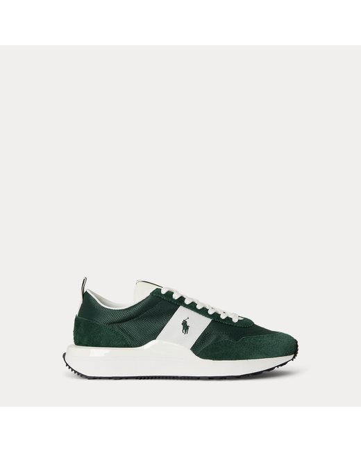 Polo Ralph Lauren Green Train 89 Suede And Oxford Trainer for men