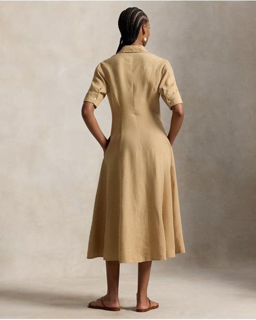 Polo Ralph Lauren Natural Linen Panelled Shirtdress