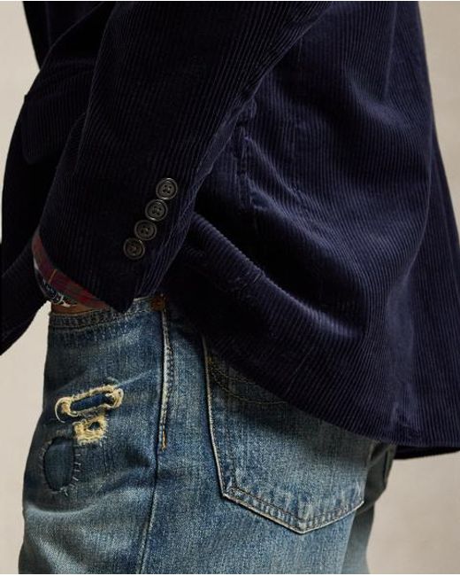 Polo Ralph Lauren Blue Polo Tailored Fit Corduroy Suit Jacket for men