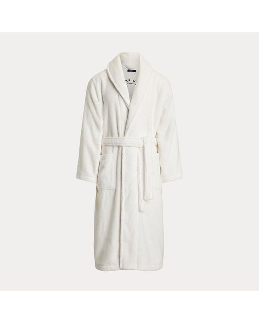 Polo Ralph Lauren White Polo Bear Cotton Terry Robe for men