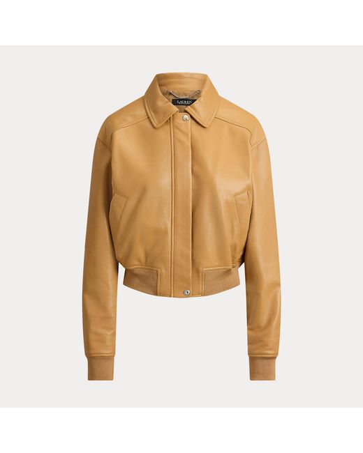 Ralph Lauren Brown Ralph Lambskin Flight Jacket