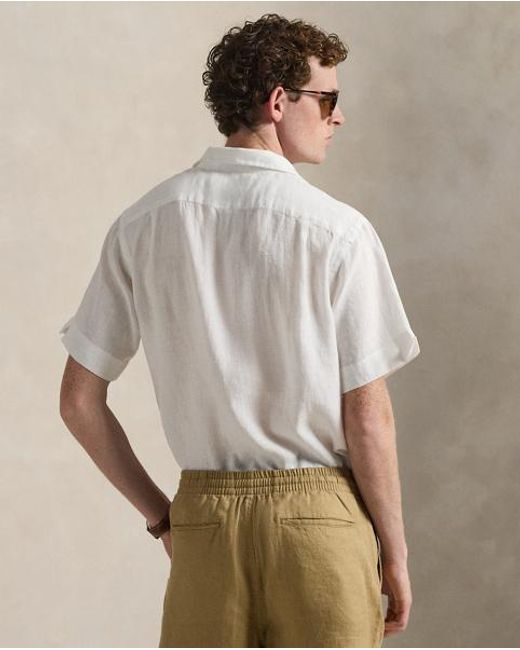 Polo Ralph Lauren Gray Classic Fit Linen Camp Shirt for men