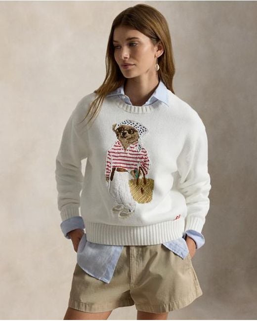 Polo Ralph Lauren Gray Polo Bear Crewneck Jumper