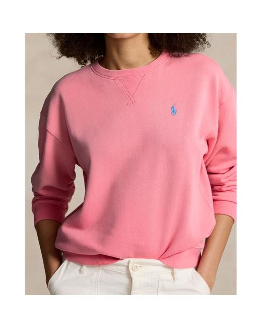 Jersey de felpa ligera y cuello redondo Polo Ralph Lauren de color Pink