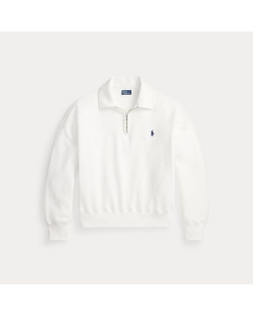 Polo Ralph Lauren White Fleece Quarter-Zip